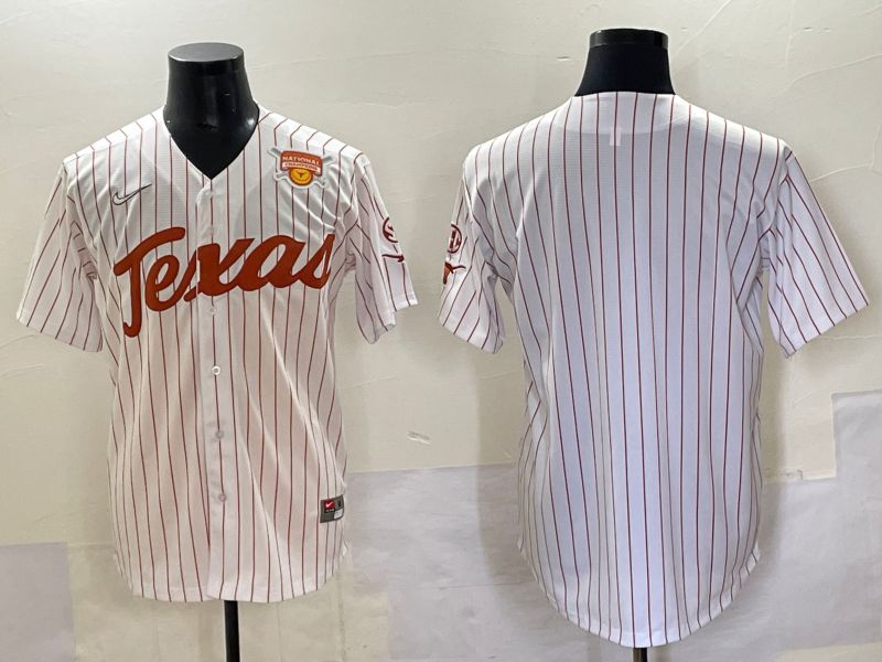 Men Texas Longhorns Blank White stripe Nike joint Name NCAA 2025 Jersey style 4->ncaa teams->NCAA Jersey